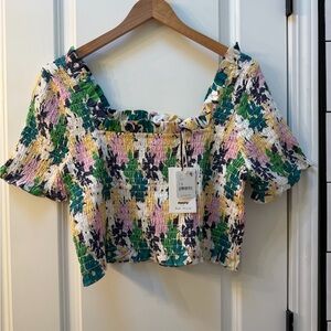 Free People Nuuly x Rue Static Smocked Floral Top Size 1X
